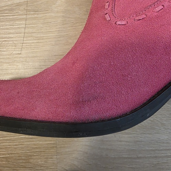 Gianni Bini Pink Suede Festival Going Out Cowgirl Mid Calf Boots Sizs 9.5M - Picture 6 of 12